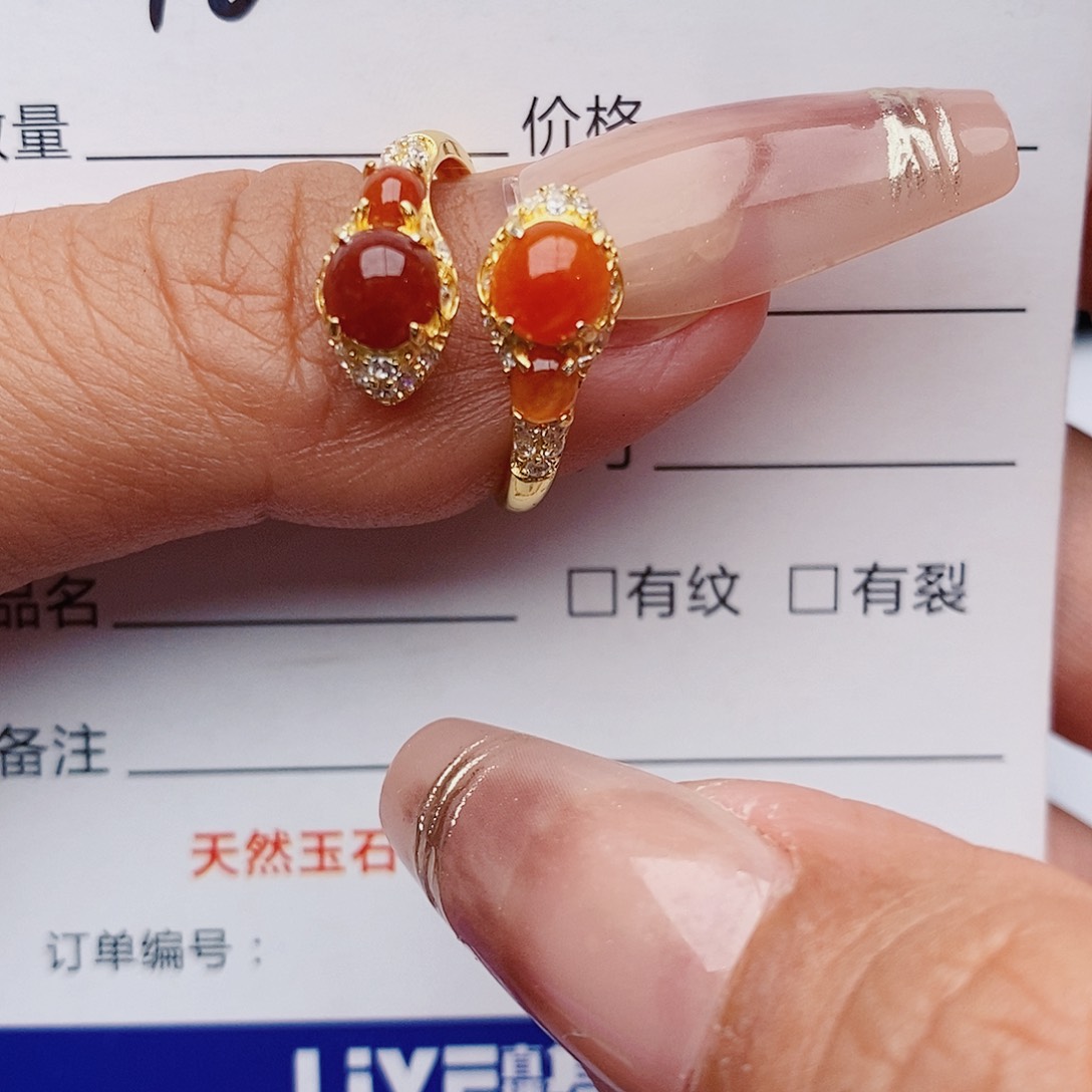 翡翠戒指银S925镶嵌戒指