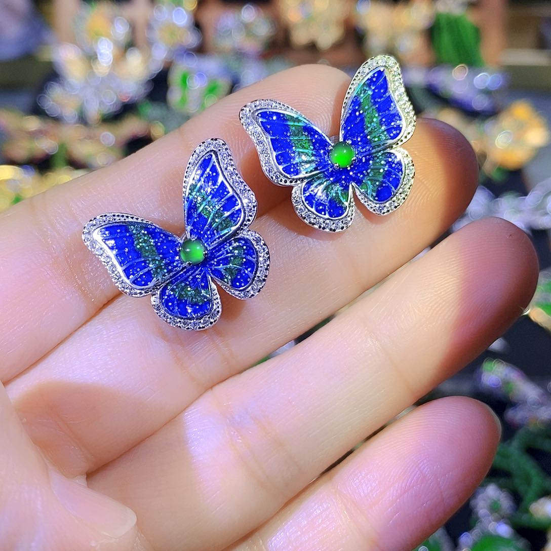 吊坠(不含链)银S925镶嵌翡翠