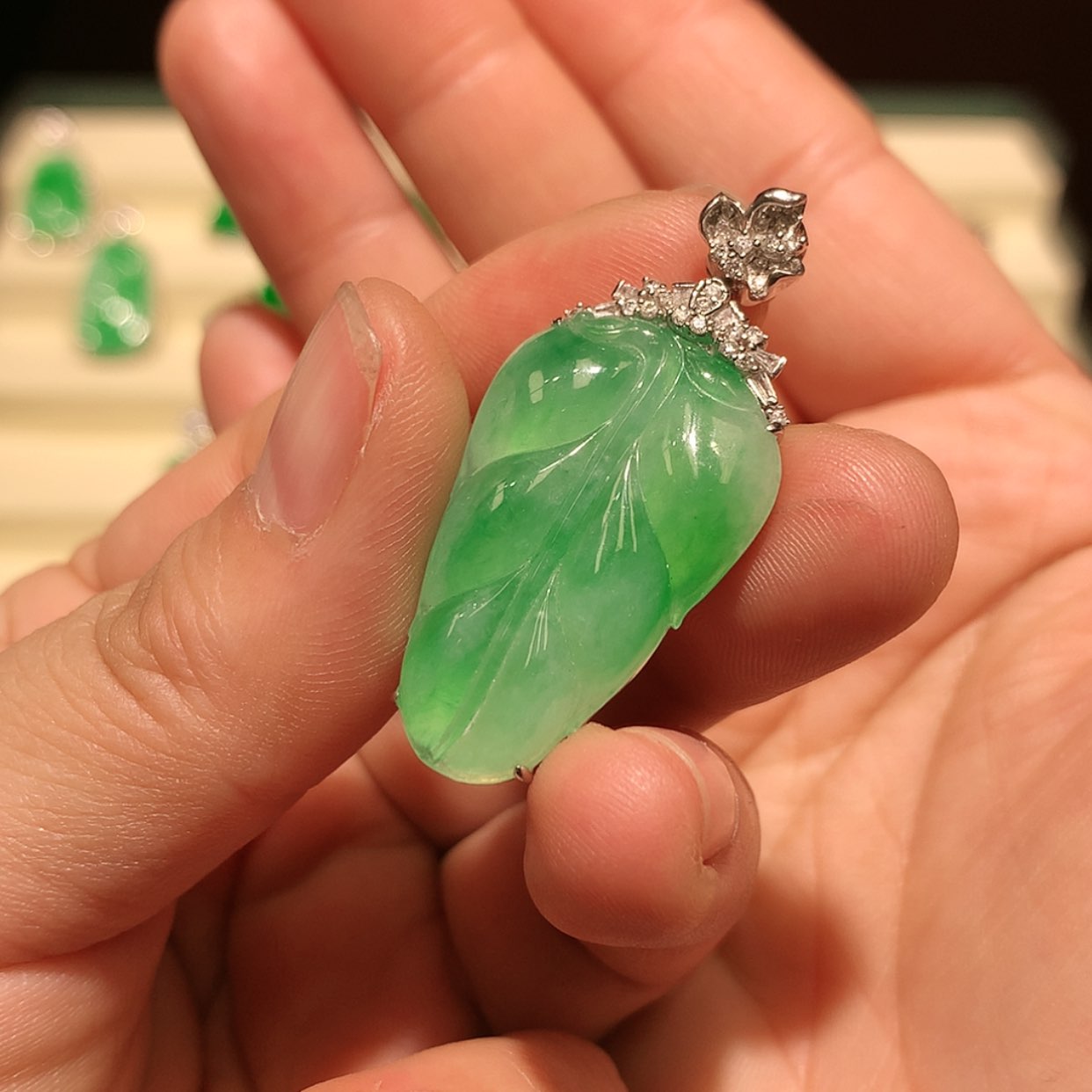 【闪购商品】翡翠颈饰18K金镶嵌缅甸A货