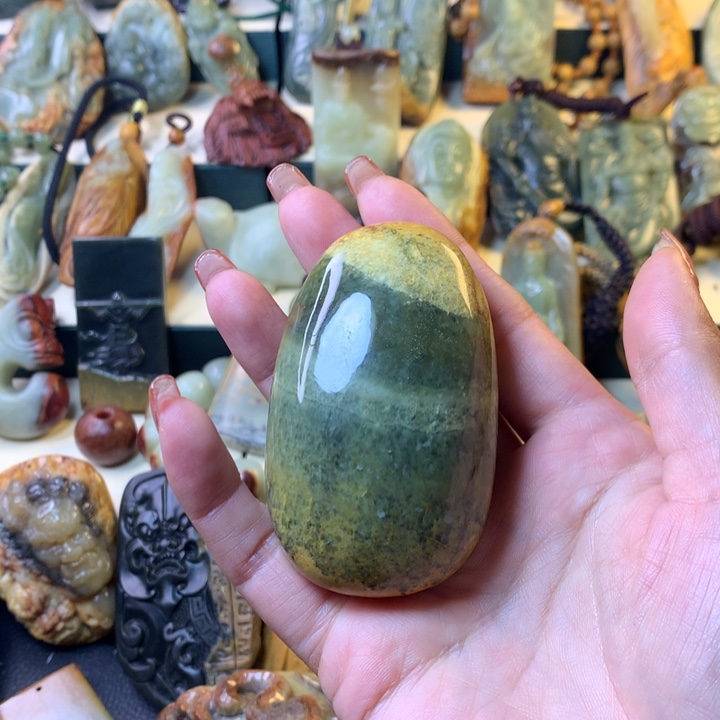 岫岩河磨玉（透闪石质玉）手链未镶嵌