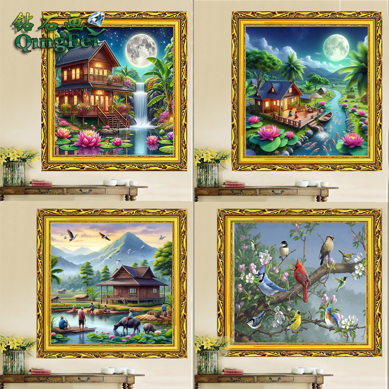 青飞如梦似幻如花似锦如诗如画客厅挂画有钻石画E330,E332,E331