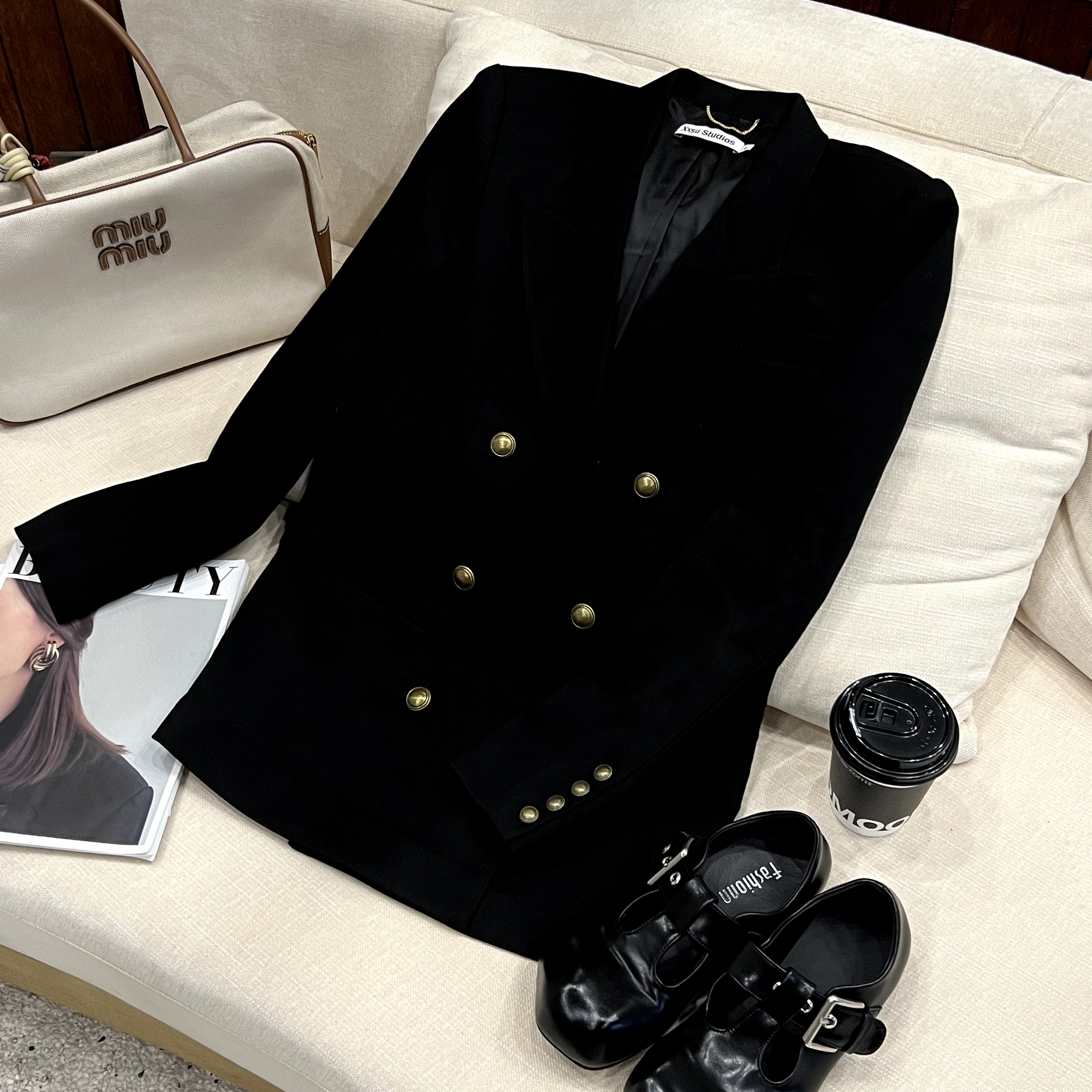 小小苏-初初-小众设计款韩版西装外套气质时尚百搭;XCFD10