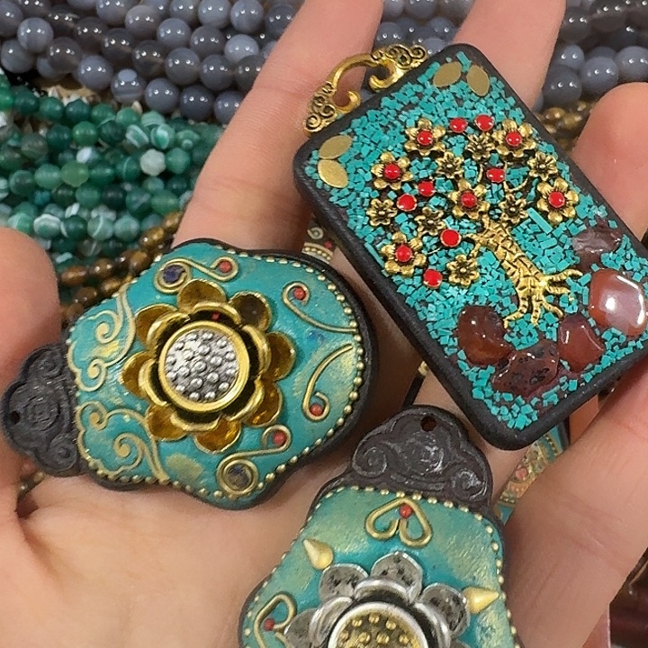 笑****玛瑙/玉髓合金珠宝半成品1号打包