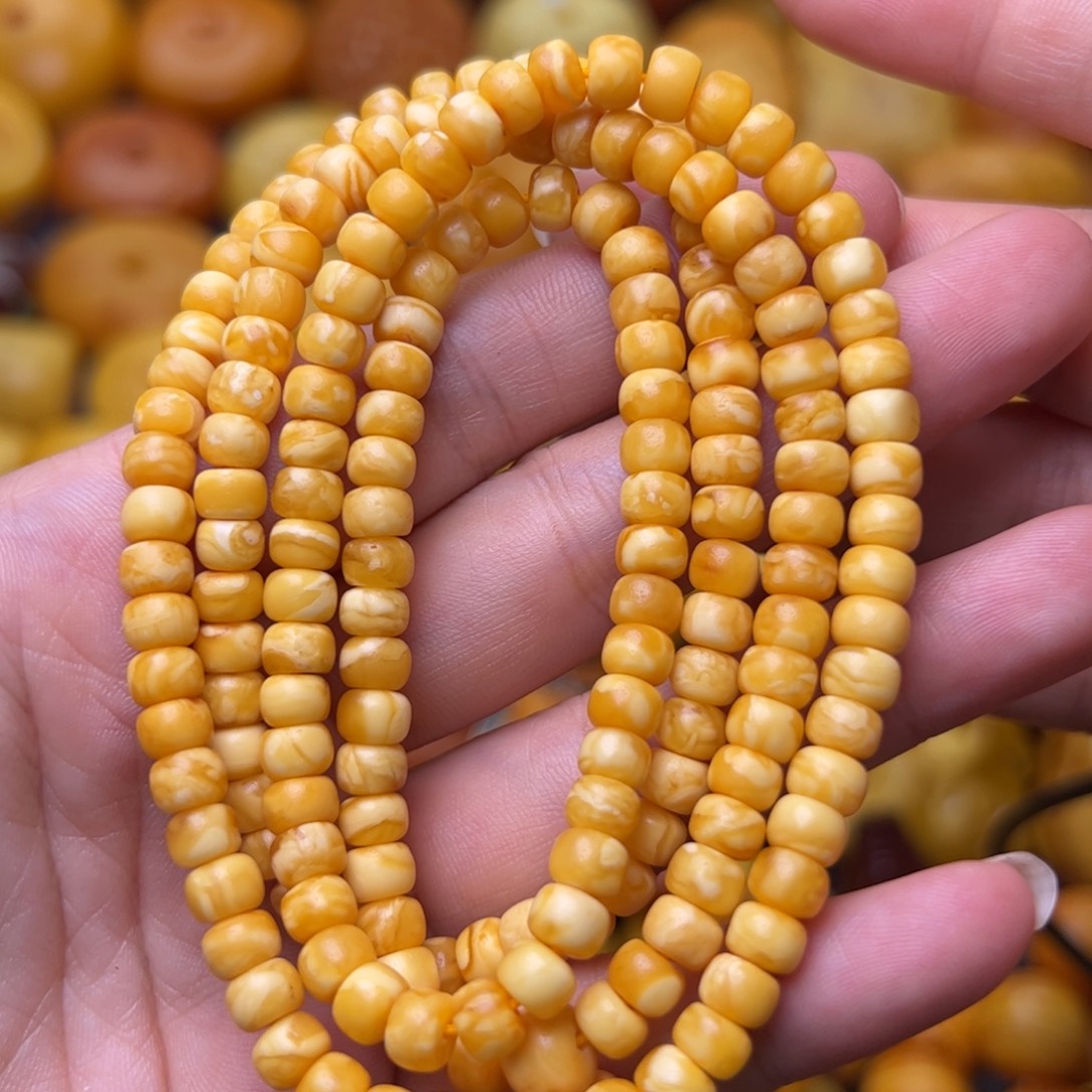 蜜蜡未镶嵌珠宝奇石5.7加石膏蜡多圈福利大漏