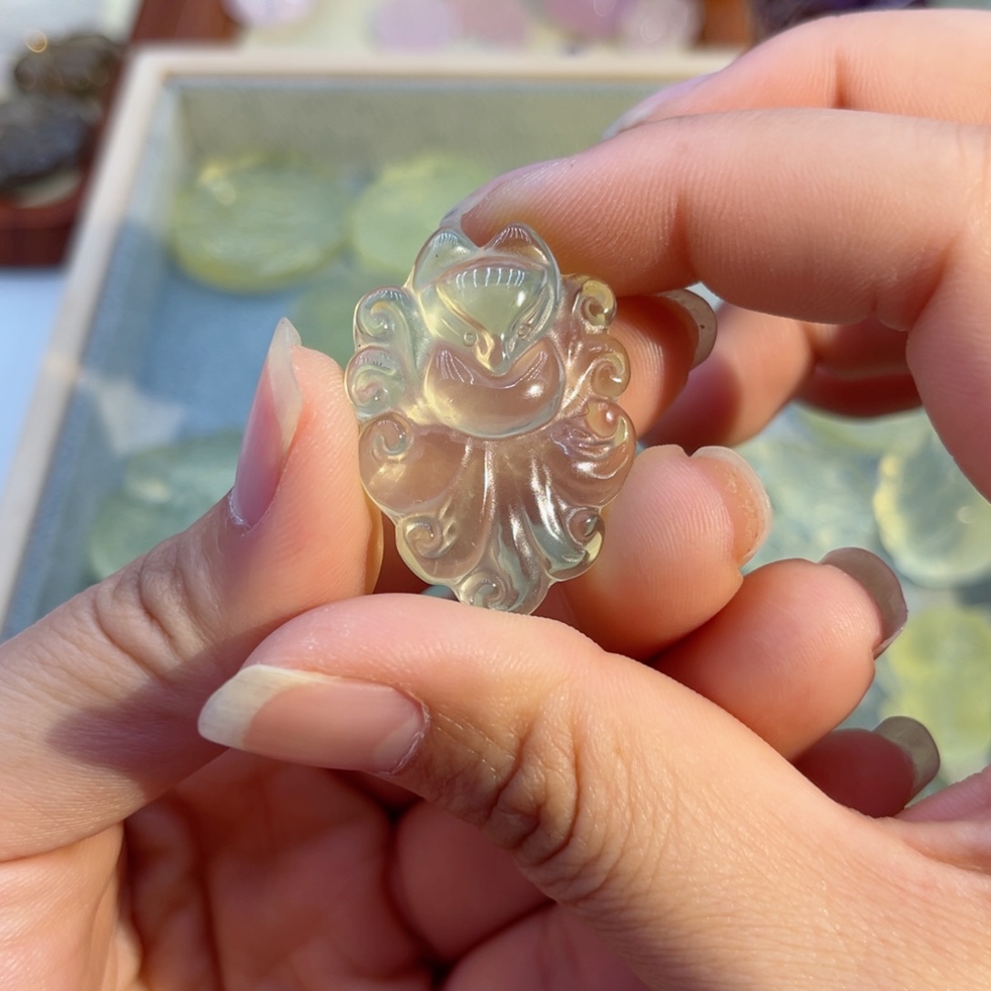 水晶颈饰未镶嵌等***么黄水锦鲤九尾水晶链20