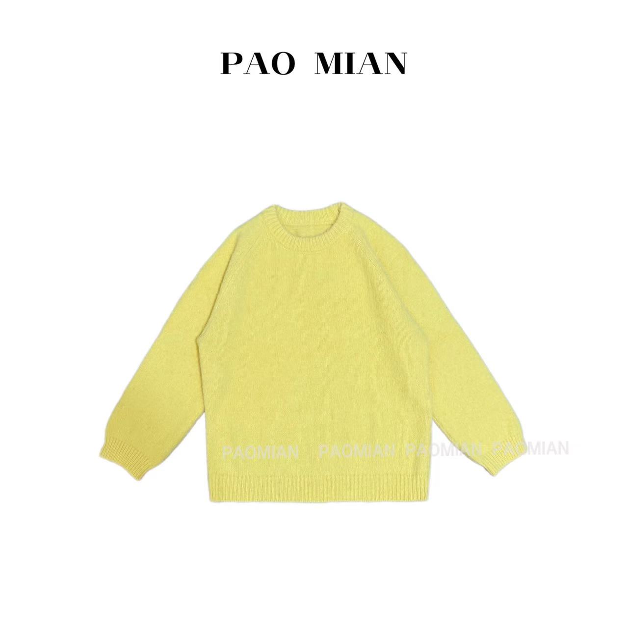 【PAOMIAN】套头羊毛毛衣长袖时尚休闲百搭宽松秋冬洋气高贵上衣