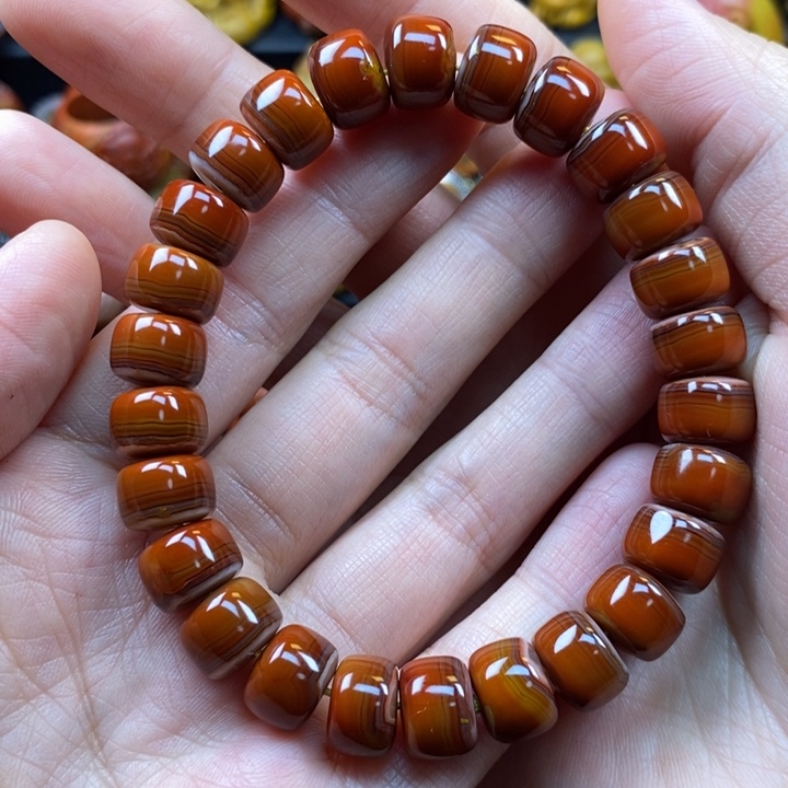 玛瑙/玉髓未镶嵌手串战国红手串