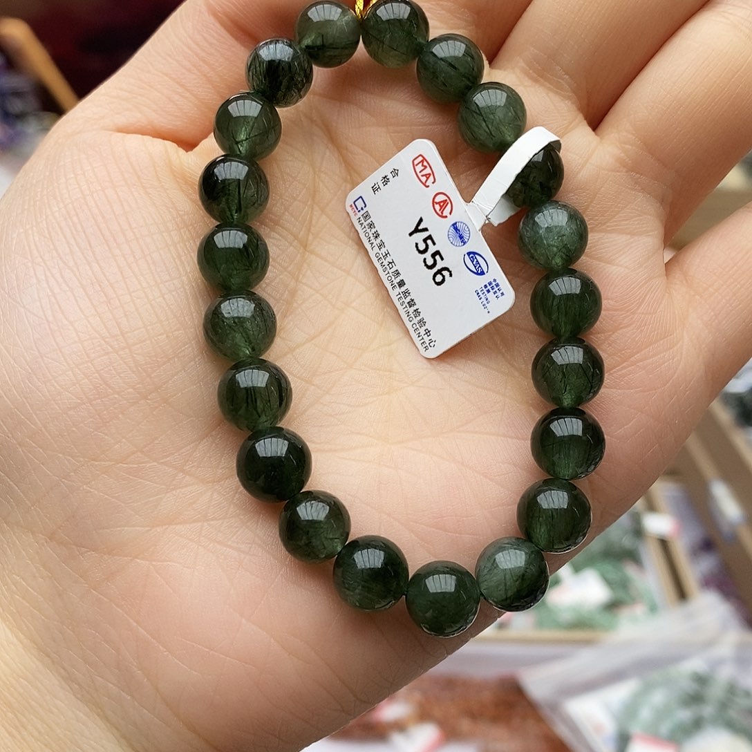 烟晶手链银S925镶嵌水晶