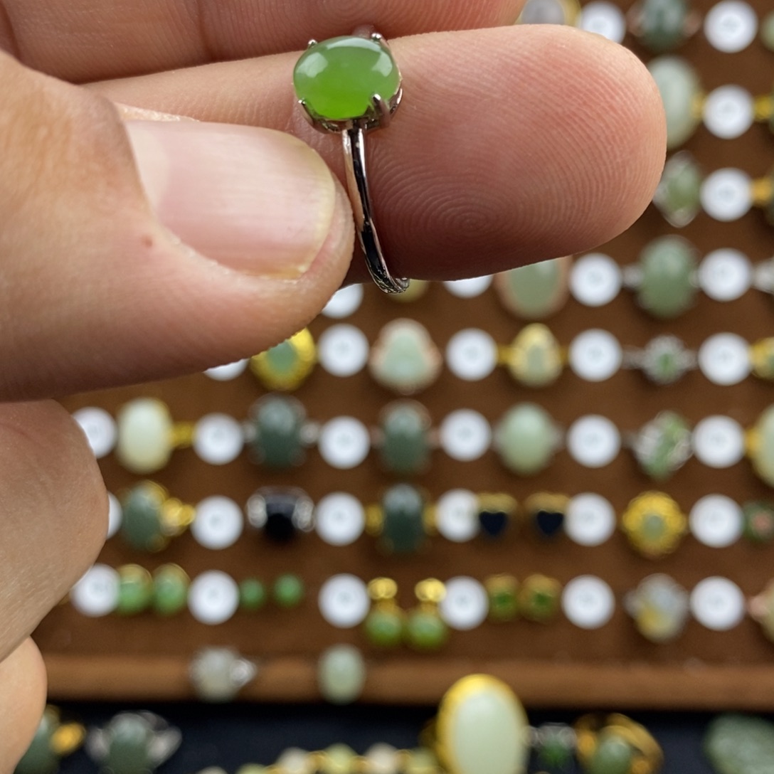 和田玉（碧玉）合金戒指