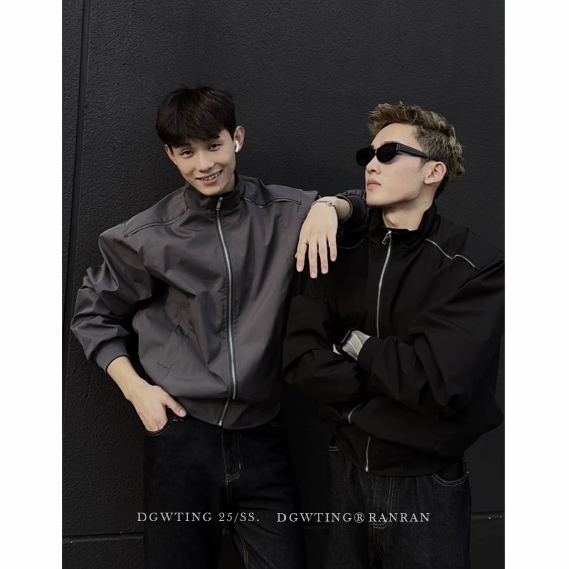 KONITIHA 飞行服夹克男女同款春秋cleanfit 宽松立领基础开衫外套