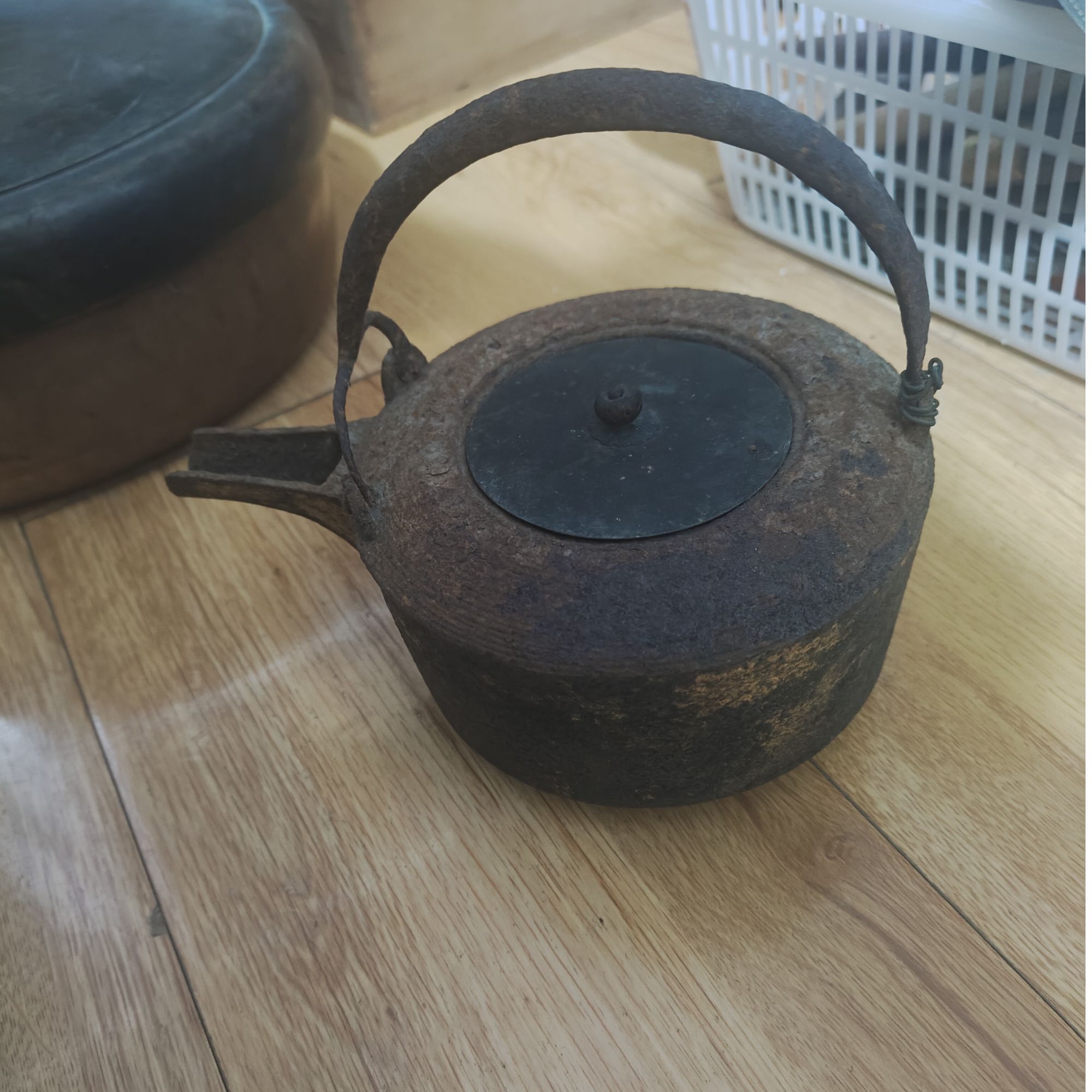 手工竹编款铸铁壶煮茶泡茶家用烧水壶