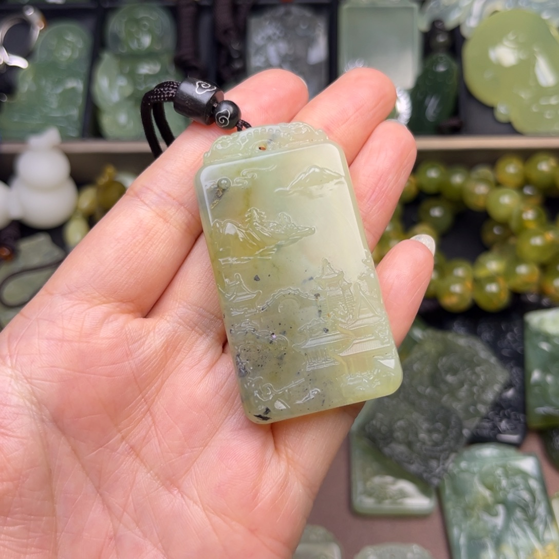 博***@蛇纹石玉未镶嵌吊坠(不含链)