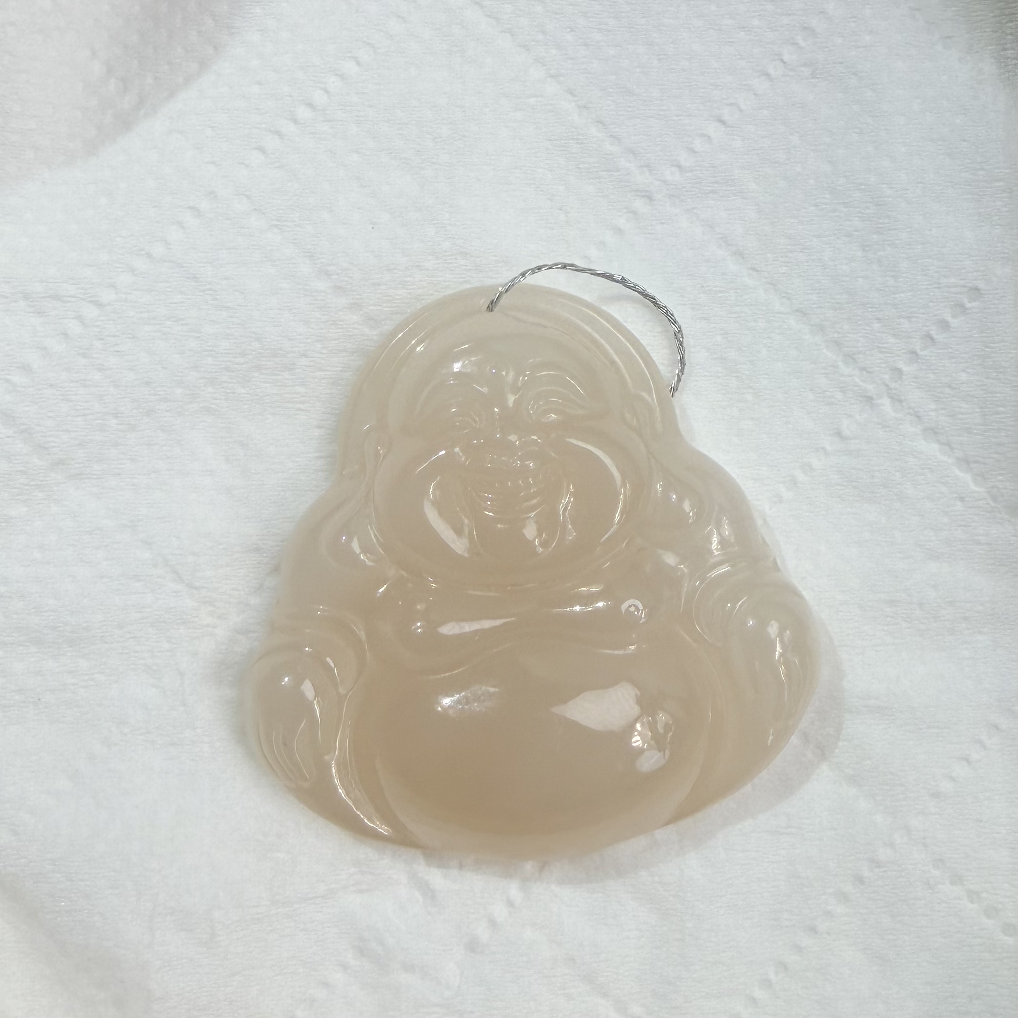 九溪【白苏】和田玉藕粉佛公吊坠