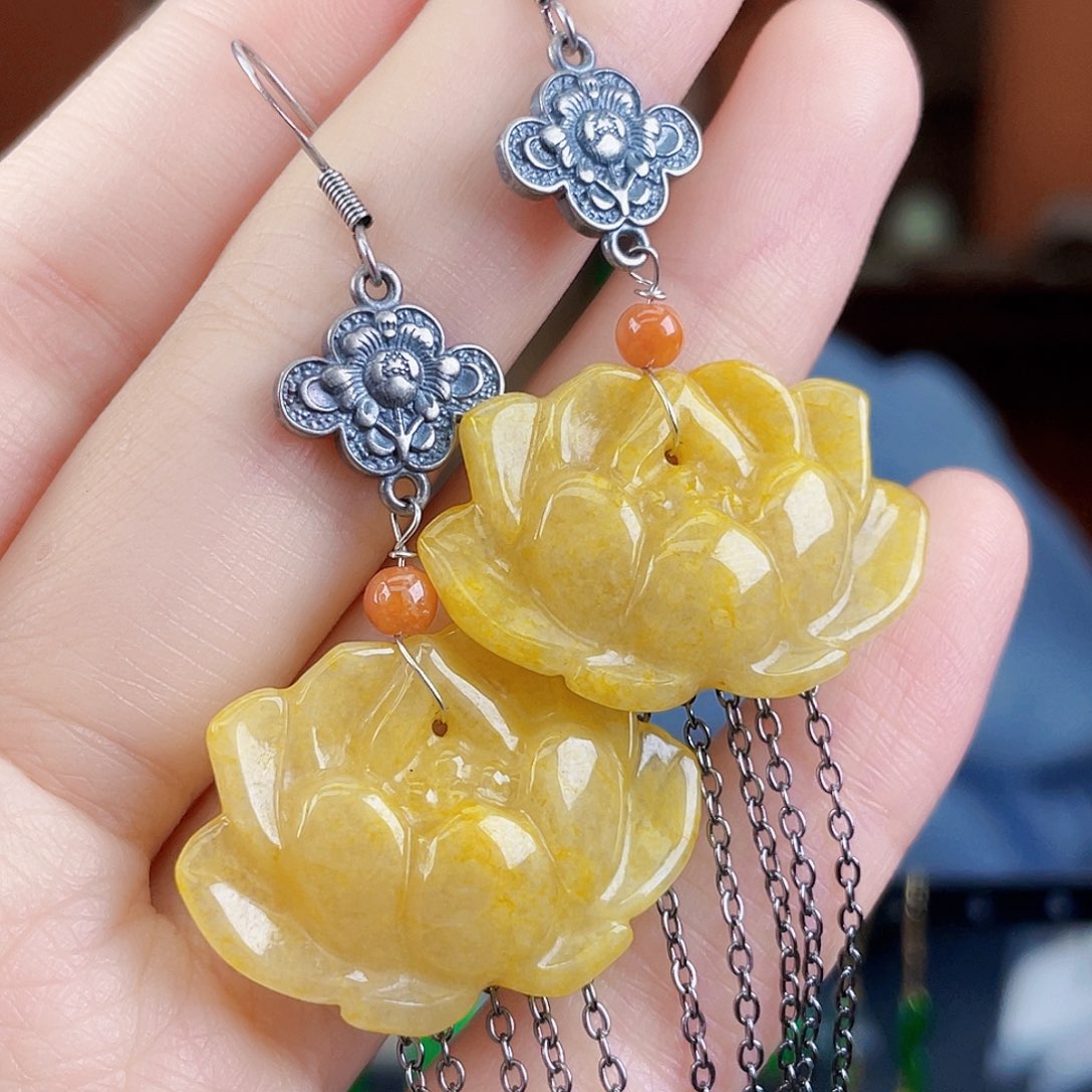 翡翠未镶嵌耳饰饰品
