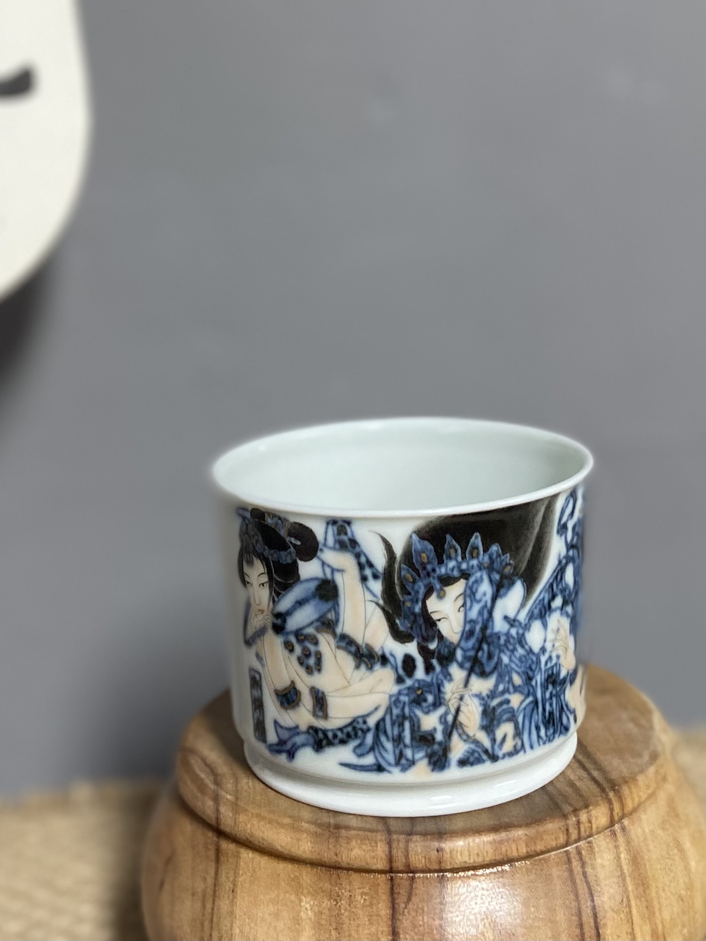 几道家珍西游记盘丝洞150cc景德镇全手工创意手绘可乐杯陶瓷茶杯