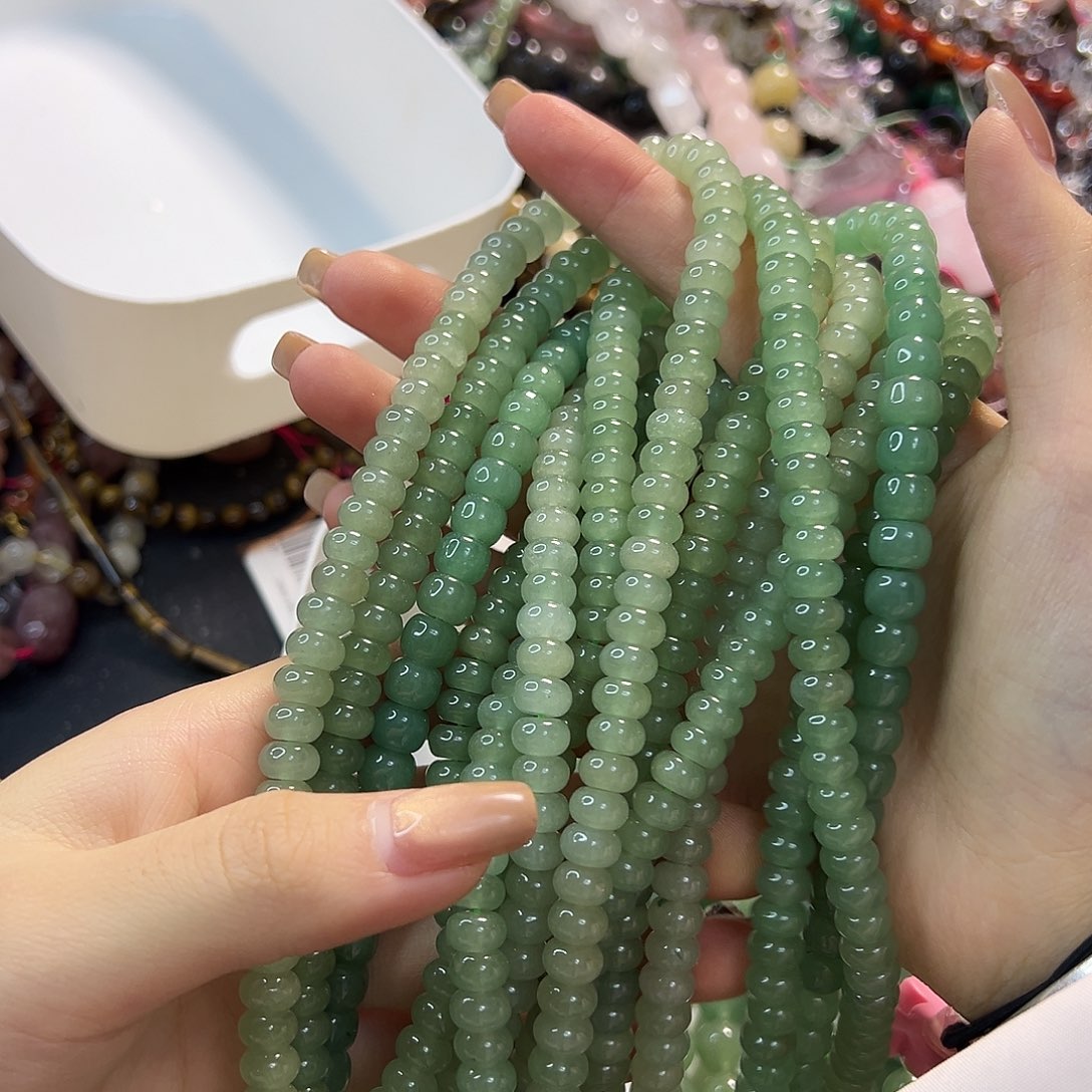 玛瑙/玉髓合金珠宝半成品东陵玉算盘卡8一条