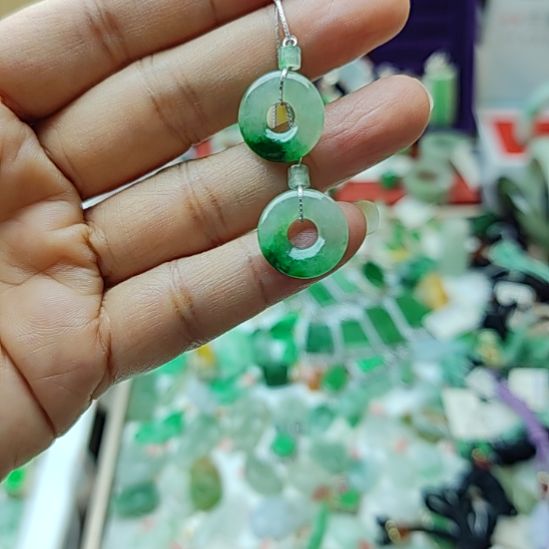 翡翠银S925镀金镶嵌颈饰11 