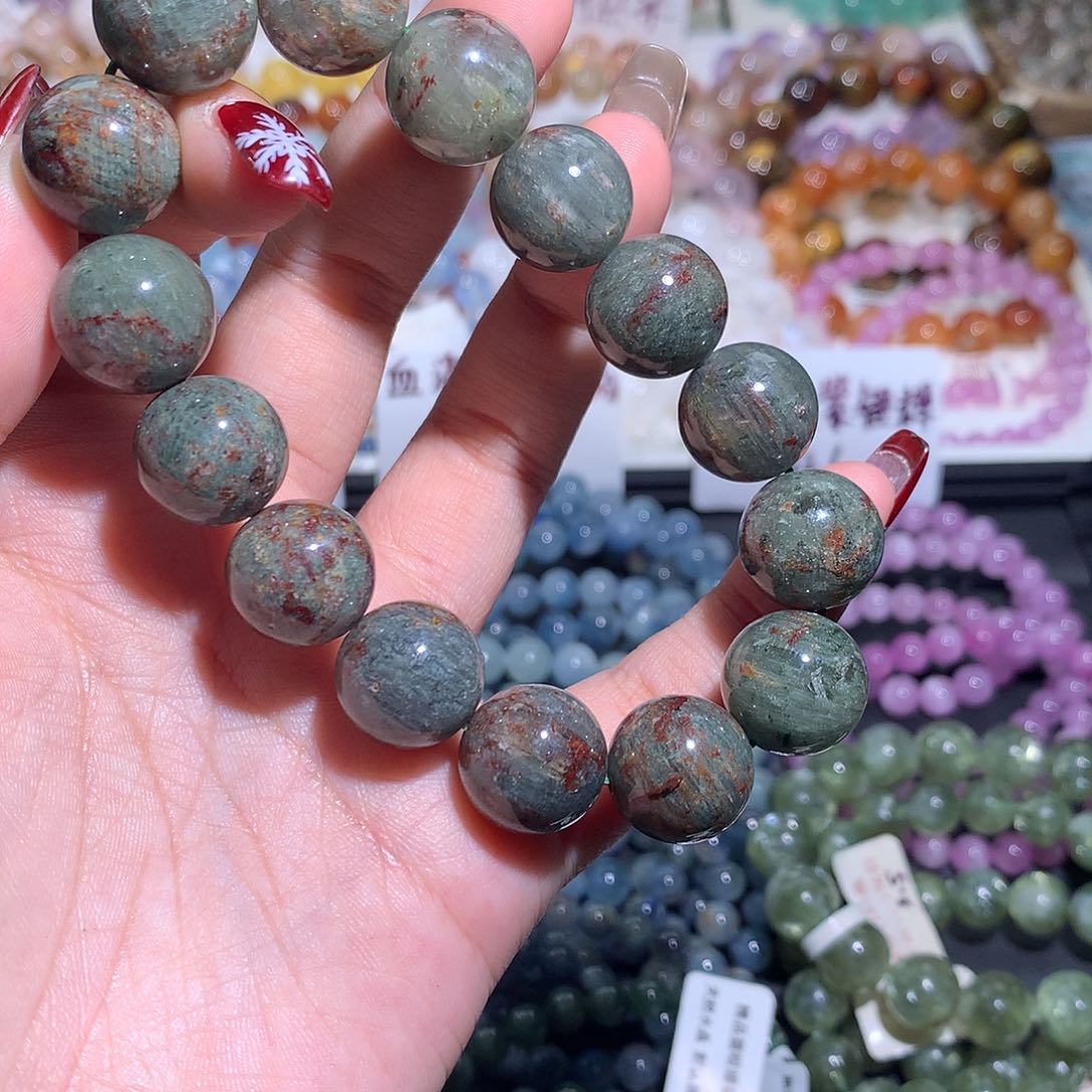 未镶嵌手链水晶莫奈绿幽灵14