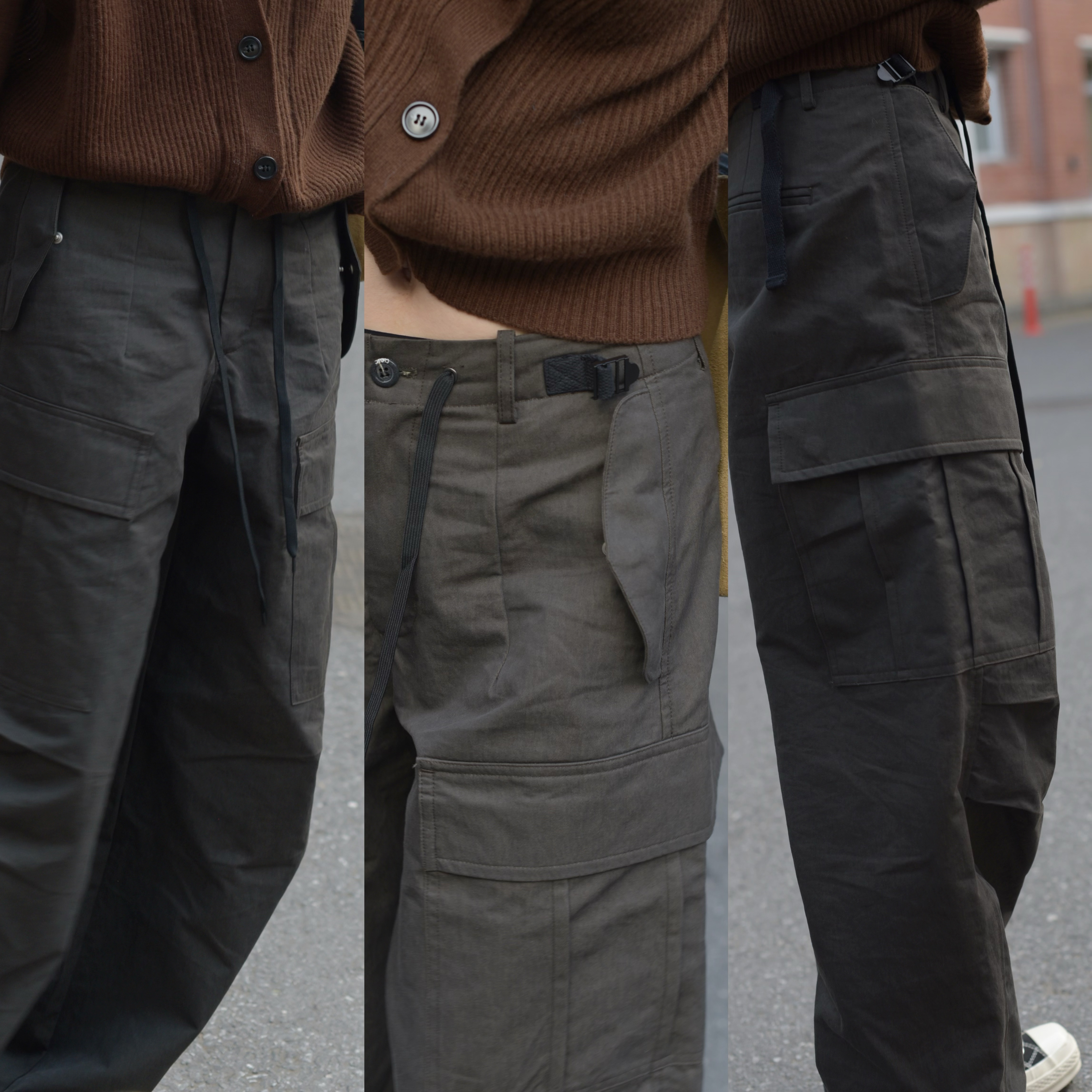 【黑标系列3】自留款定制双色面料加厚不加绒大口袋抽绳工装裤休闲