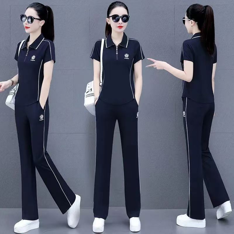 休闲时尚套装女2025夏季新款韩版洋气减龄运动服宽松显瘦两件套潮