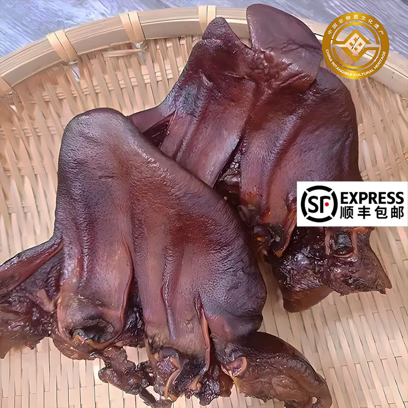 寸忆浓江西特产农家柴火烟熏腊猪耳片腊猪耳尖