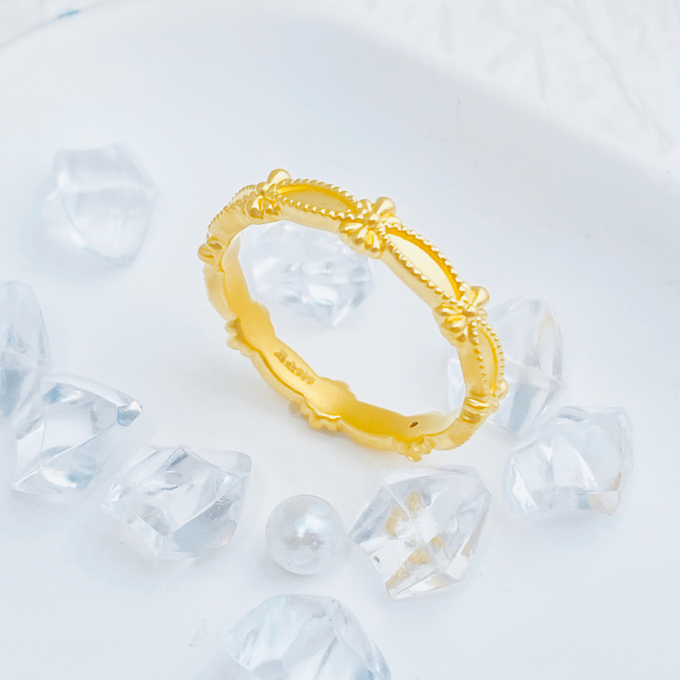 【国潮】足金999  鸢尾花戒指  1.04 13圈口