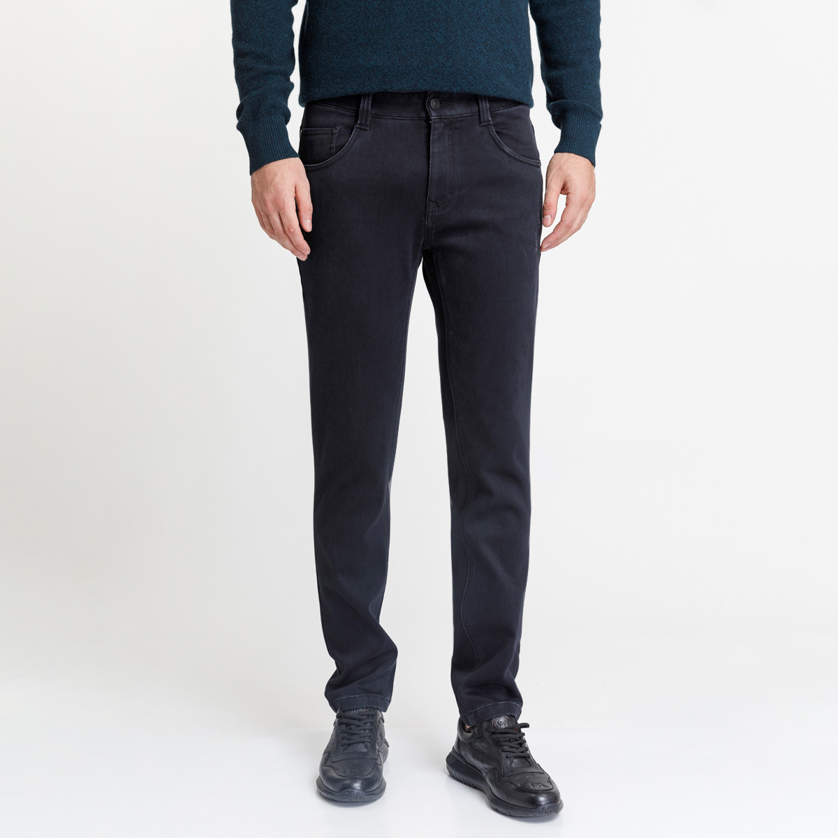 路卡迪龙-【加绒加厚】秋冬中腰宽松男牛仔裤宽松342226432