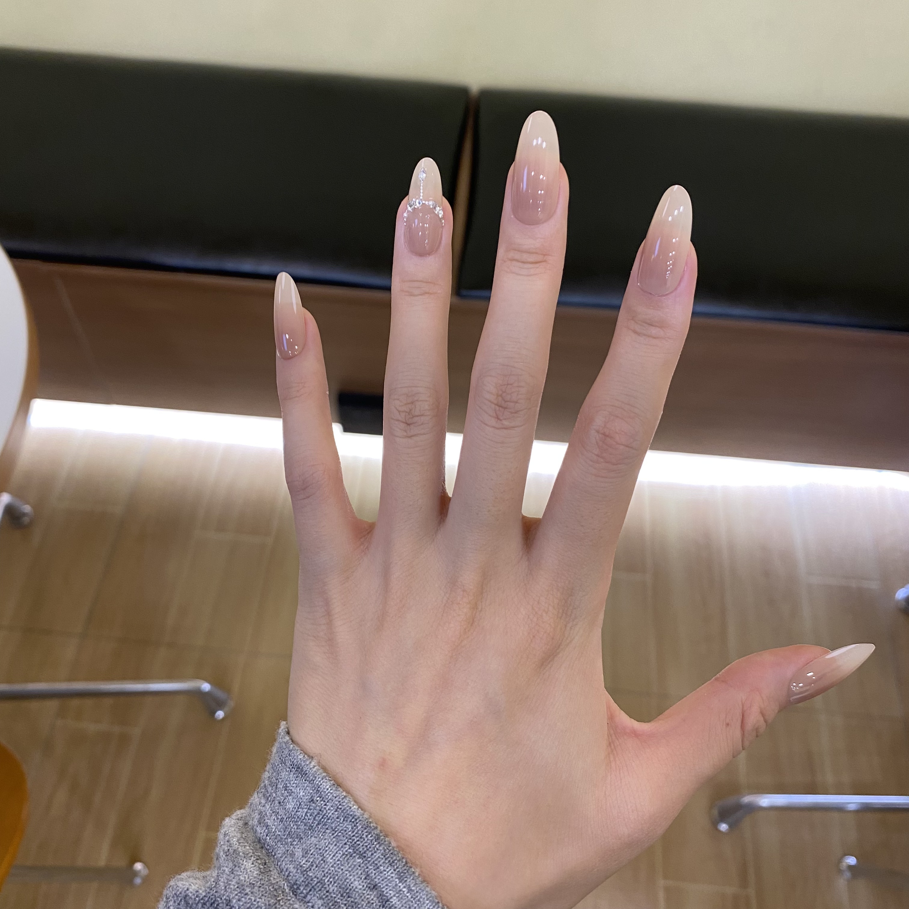 【返场】[卡萨 ] 一尔 裸色渐变不透甲 5A锆石 纯手工穿戴甲