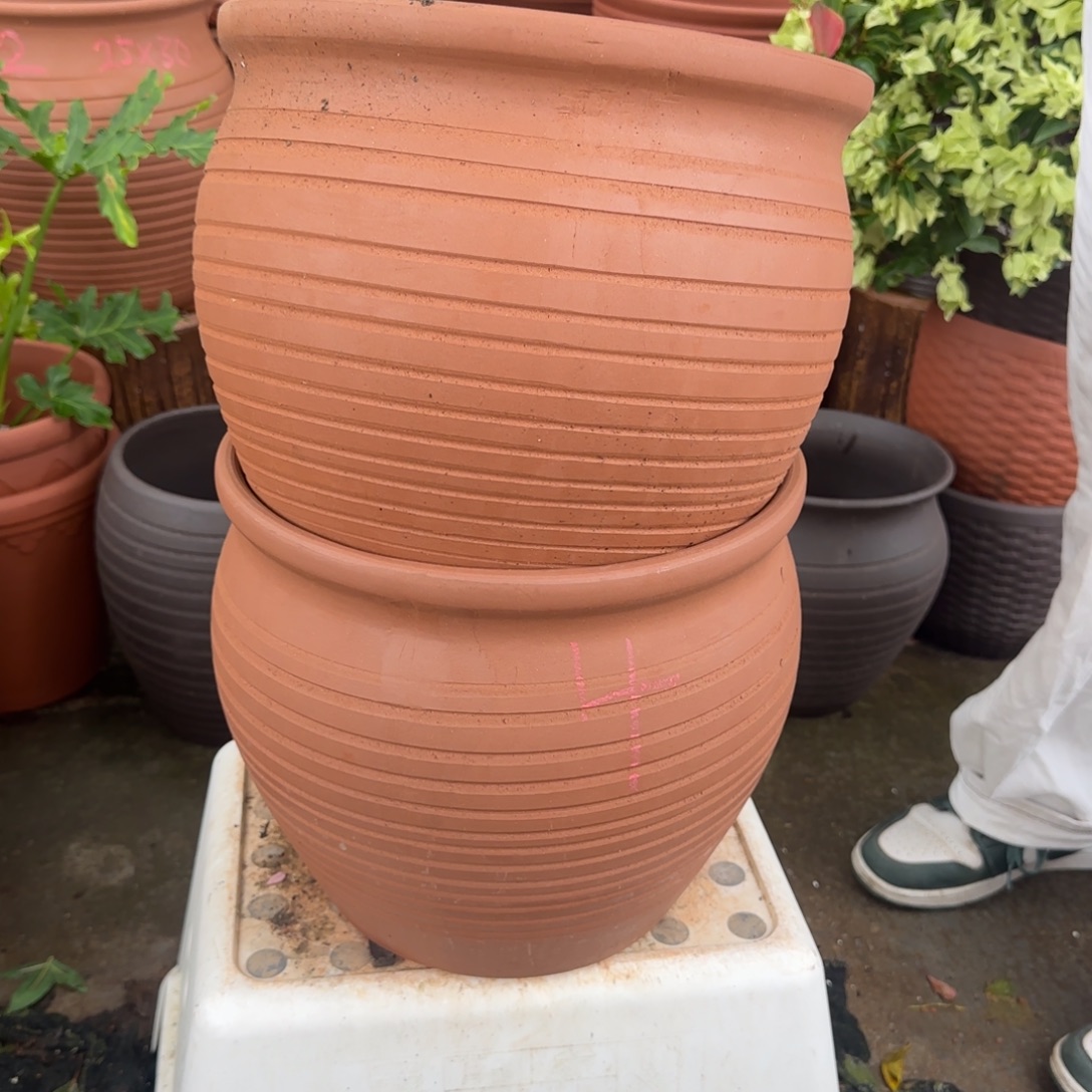 朱泥花盆口29高25宜兴紫砂 
