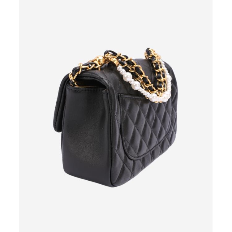 SHIYUN/施蕴黑色秋冬链条斜跨女包33105-2