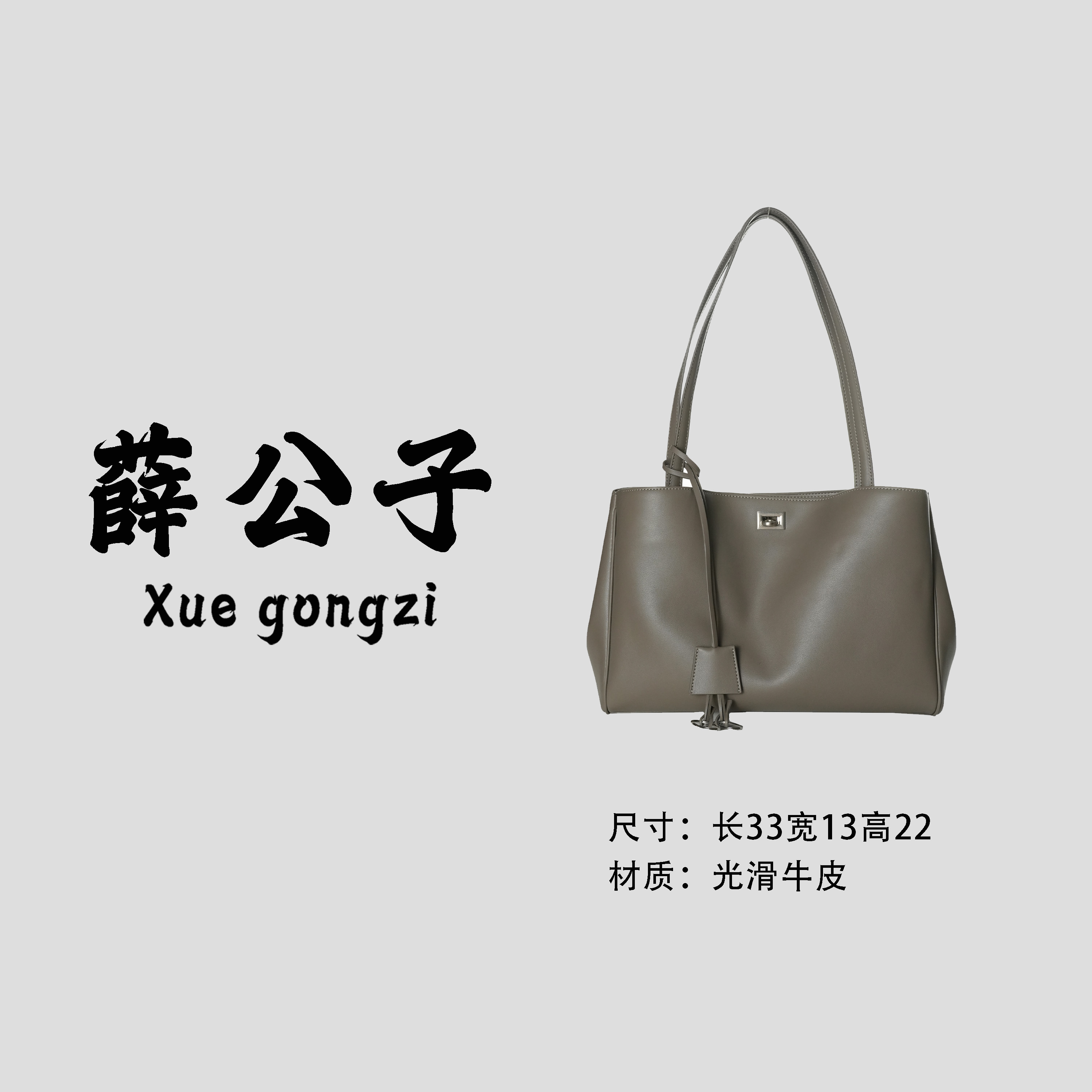 【薛公子】新款时尚百搭单肩手提斜挎包BG251017-海鸥灰(假一赔四)