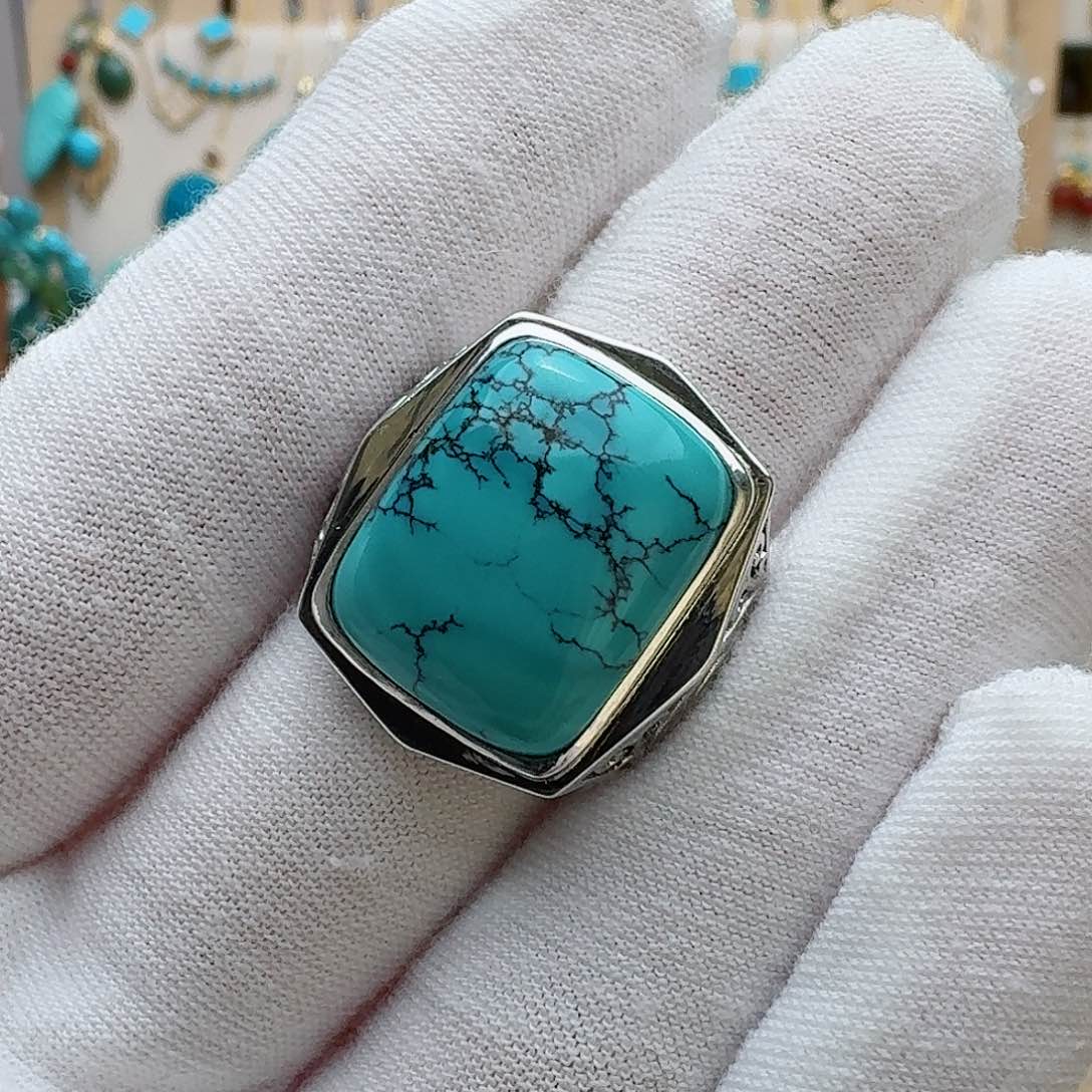 绿松石配饰银S925镶嵌西***程