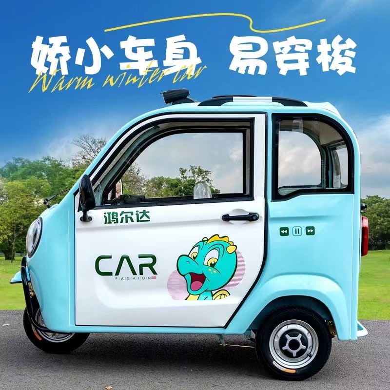 全封闭电动三轮车带棚代步老头乐封闭三轮车家用电瓶三轮车小型车