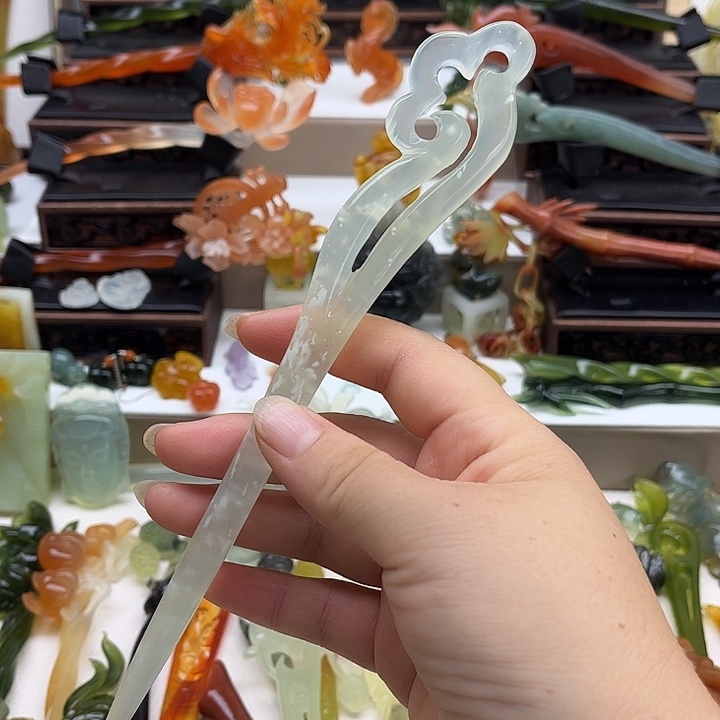 未镶嵌蛇纹石玉岫玉发簪