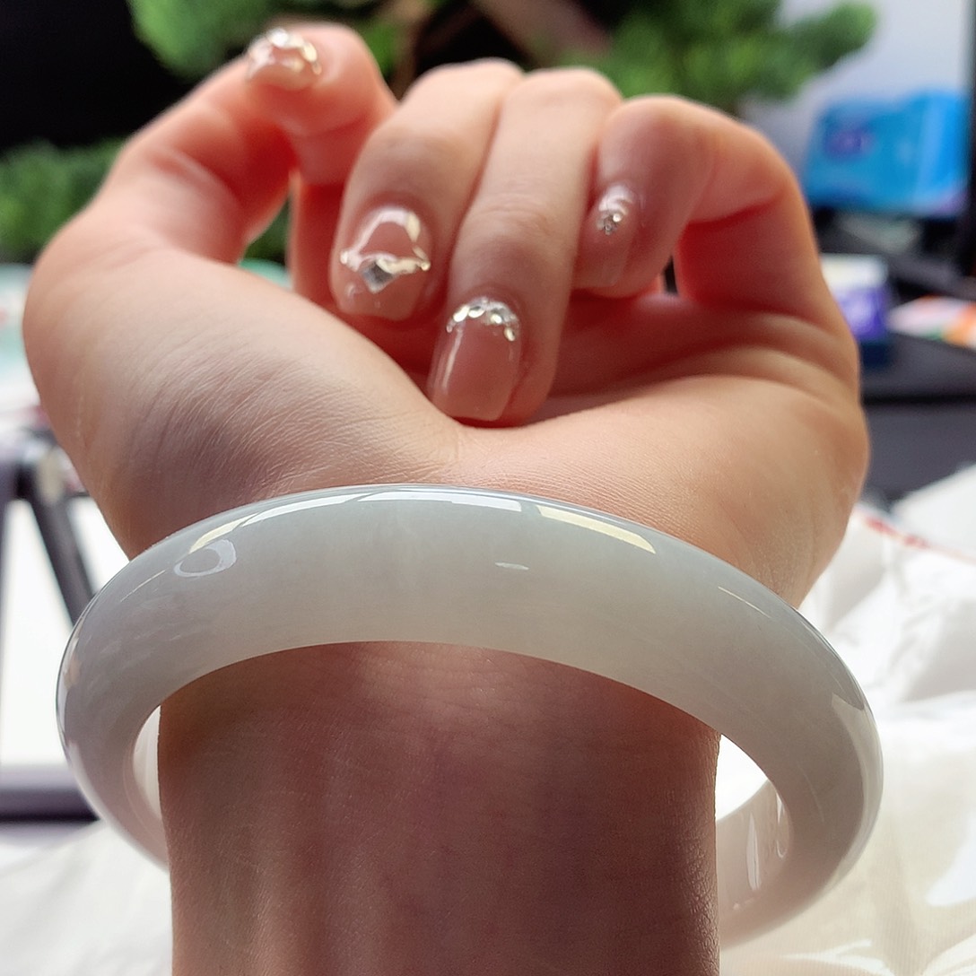 翡翠手镯未镶嵌天然翡翠59-61茅台白白月光