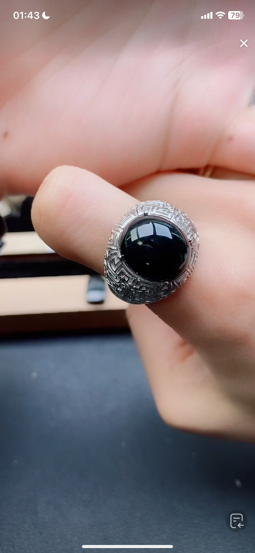 天然翡翠戒指s925银男戒