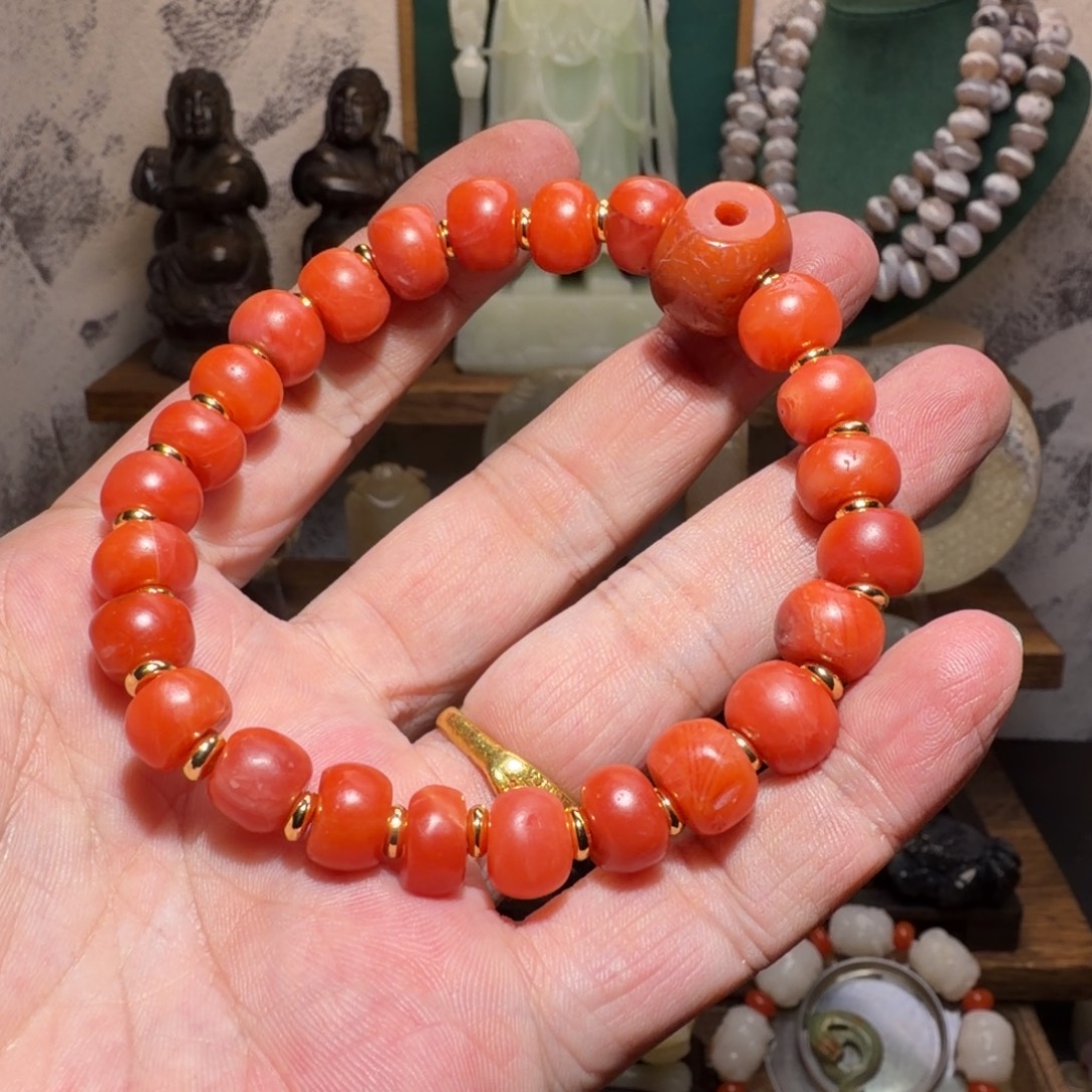 独***身南红玛瑙未镶嵌手链
