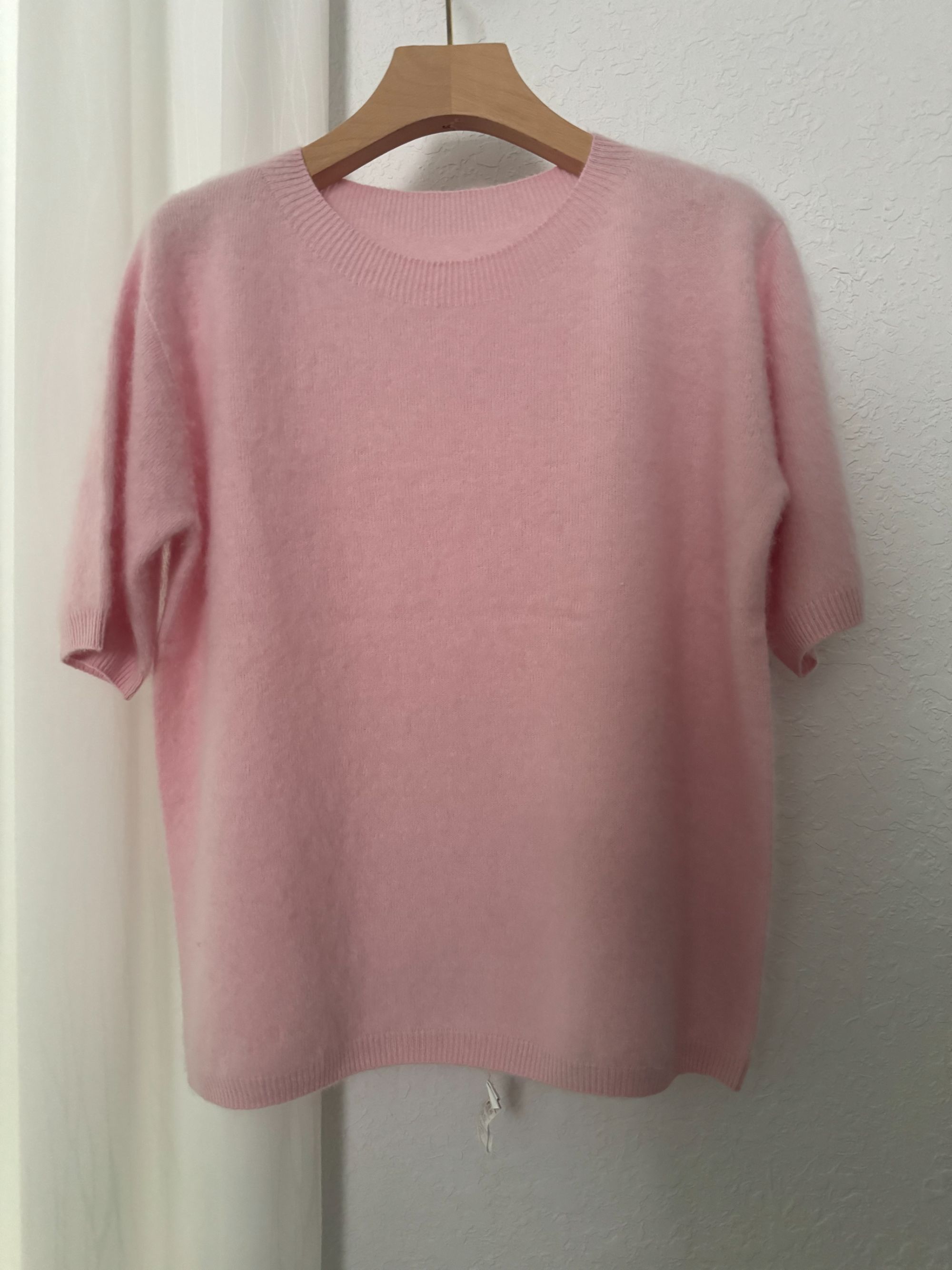 山羊绒拉绒圆领短袖-01