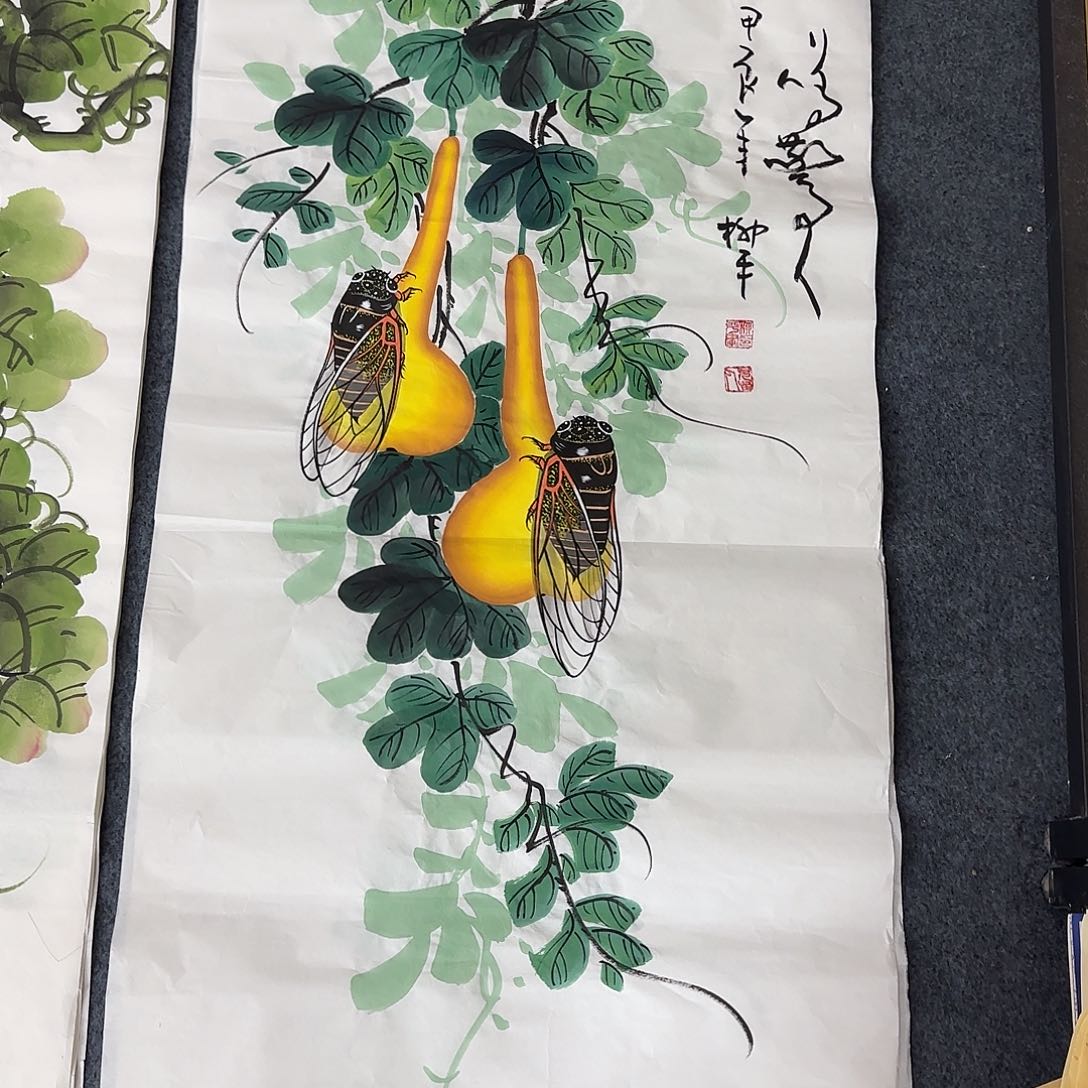 国画尺寸50X100手绘作品