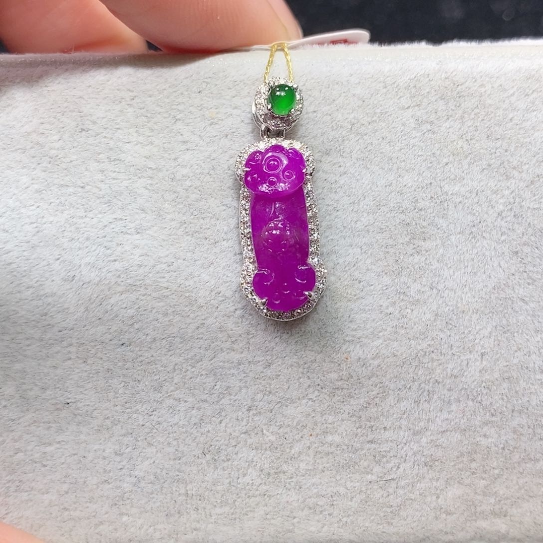 苏纪石（舒俱来）18K金镶嵌吊坠(不含链)