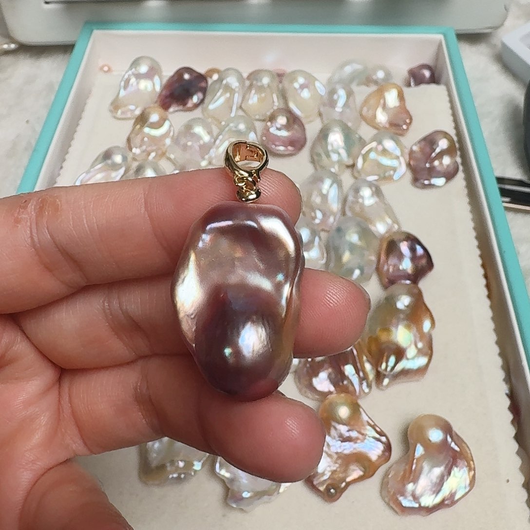 淡水珍珠颈饰银S925镶嵌8**7