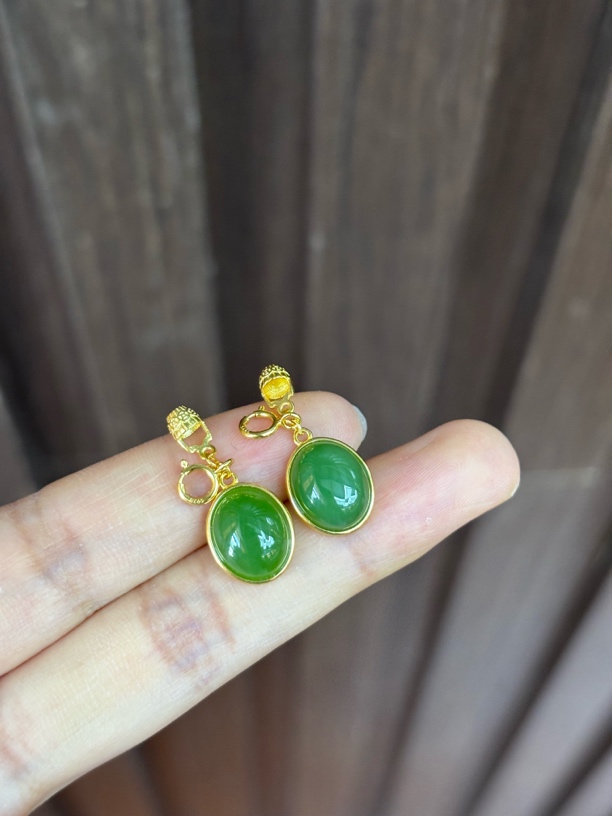 071805wm 和田玉s925银镶碧玉吊坠多样性发其一