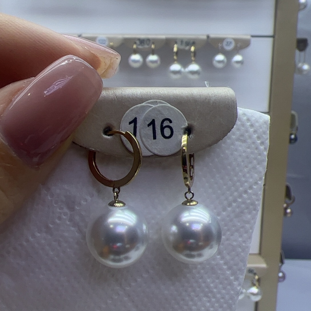 淡水珍珠耳饰18K金镶嵌