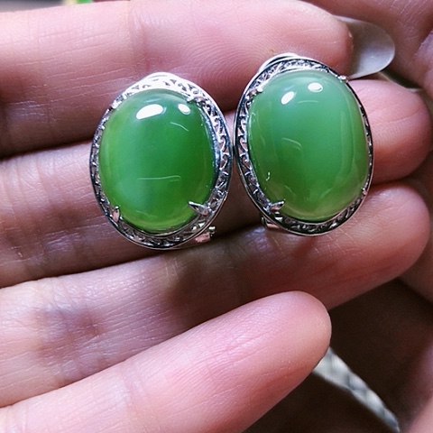 和田玉挂件银S925镶嵌