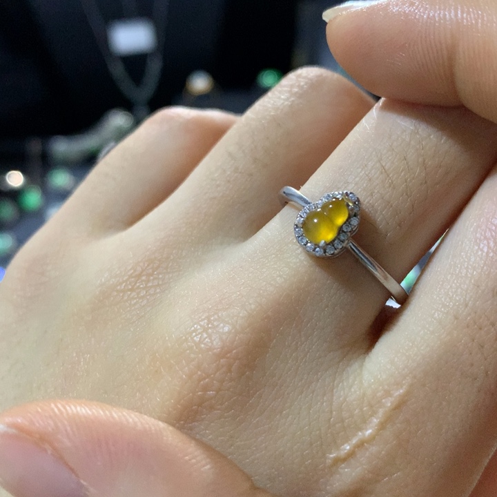 翡翠银S925镶嵌戒指