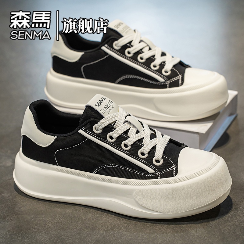 森马男鞋秋季新款潮流厚底防滑时尚百搭板鞋青少年休闲舒适帆布鞋