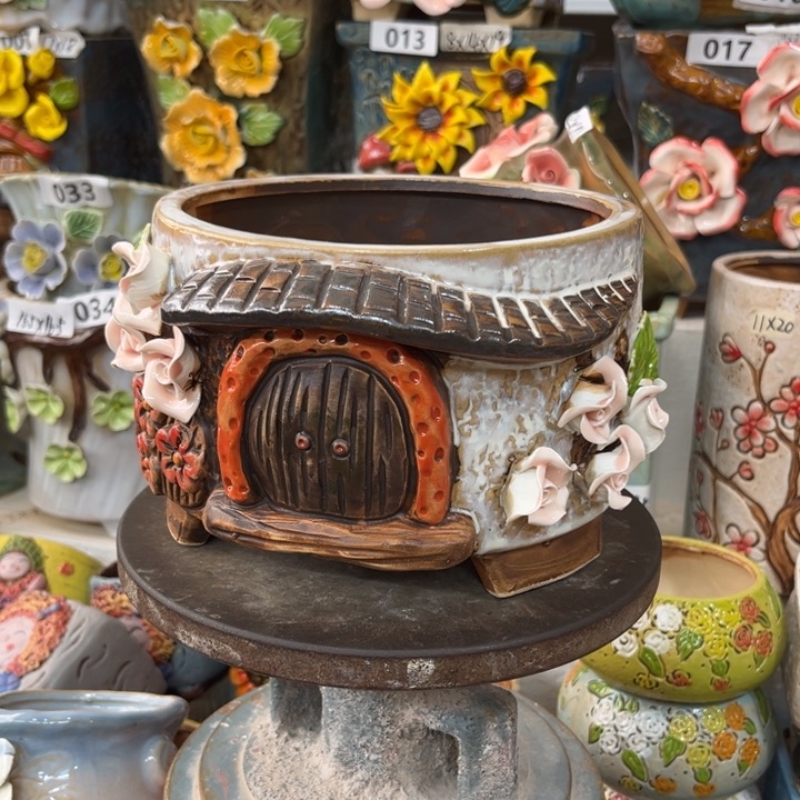 紫砂花盆粗陶材质多肉花盆