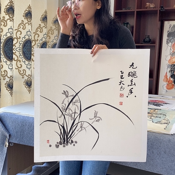 国画纯手绘国画写意作品50*50