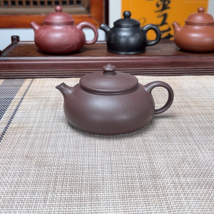 紫砂茶壶寒江紫泥