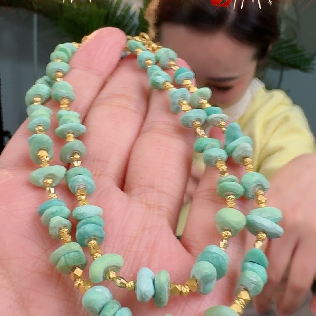 绿松石珠宝奇石18K金镶嵌
